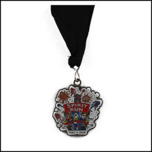 Nickel Plated Medal and Ribbon, Enamel Medal (GZHY-JZ-017)